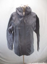 Columbia Size S Mens BLK Full Zip Stand Collar Zip Pocket Hooded Windbreaker 152