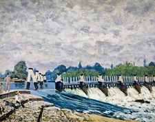 Alfred Sisley Molesey Weir Morning Giclee Canvas Print 8x10 River Landscape Art