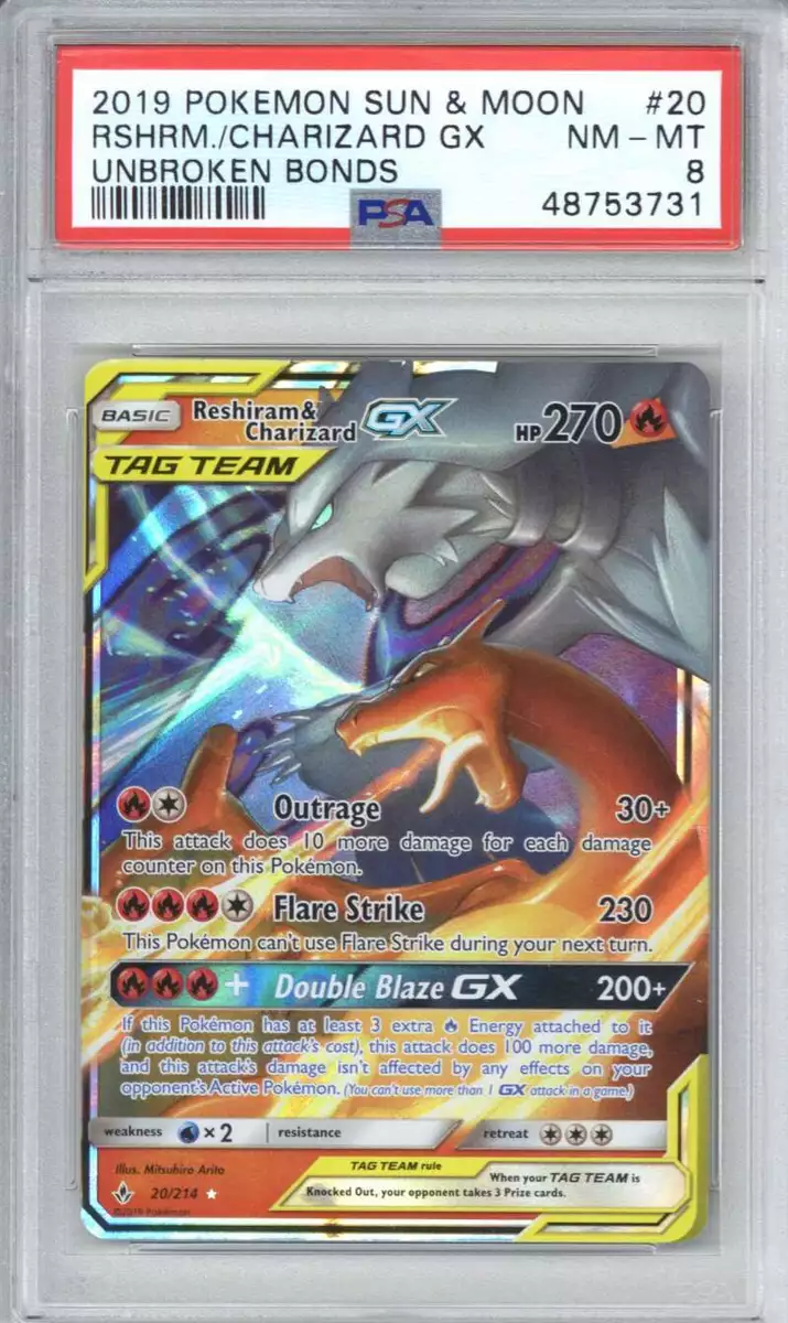 Reshiram & Charizard GX (Secret) - SM - Unbroken Bonds - Pokemon