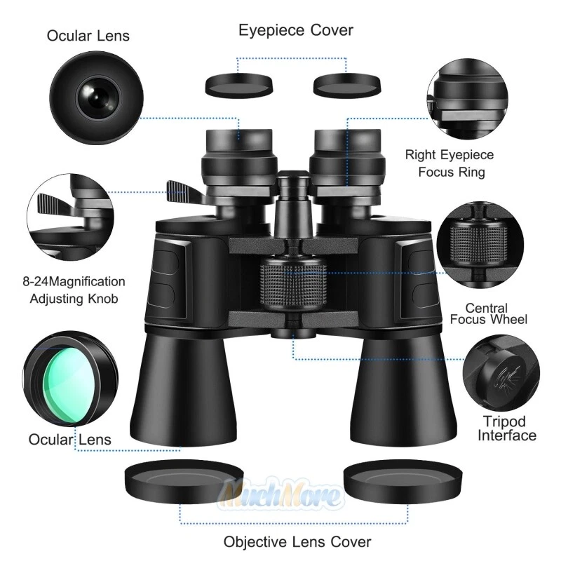 180x100 Military Zoom Powerful Binoculars Day/Low Night Optics Hunting with Case - Image 3 of 4