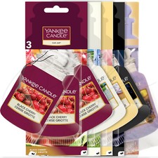 YANKEE CANDLE Hanging Cardboard Car Jar Air Freshener Pack of 3 *CHOOSE ITEM*