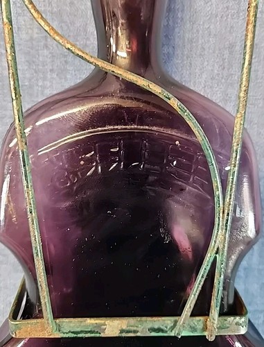 Violín de vidrio amatista viola violonchelo botella con suspensión de hojas de alambre de colección s-1I - Imagen 3 de 5