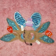 3 Blue Sparkle Bunny Ears Headbands For You And Your Babies Size S-M