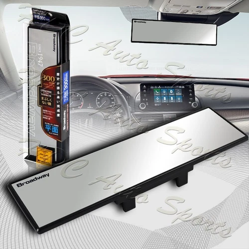 Universal Broadway 300MM Wide Flat Interior Clip On Rear View Clear Glass Mirror