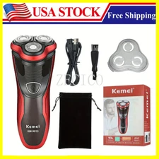 Electric Shaver Mens Razor Rotary Waterproof Pop-Up Trimmer Wet Dry Cordless