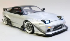 1/10 RC Car BODY Shell NISSAN 180SX Wisteria Body w/ Pop Up Light Kit  -CLEAR-