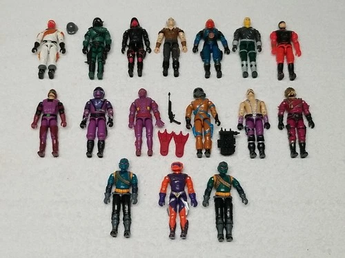 Vintage GI Joe Lot 1984 ARAH~ 16 Cobra Figures With Some Play Wear Vipers!