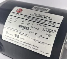 U.S. Motors 8200 1/2 HP Belt Drive Fan Blower Motor 115V 1725 RPM 48 Frame thumbnail 2