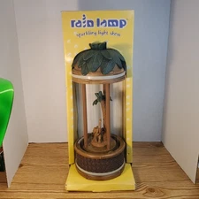 VTG Elephant Palm Tree Rain Oil Lamp 16” LIGHT NEVER REMOVED FROM ORIGINAL BOX