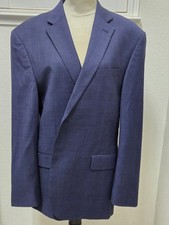 Jos A Bank 44R Tailored Tailored Fit 100 Wool Blue Sport Coat Blazer EUC