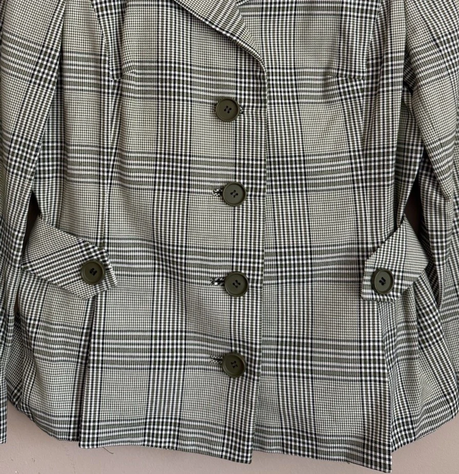 Chaqueta Blazer Vintage Handmacher Weathervane Botón a Cuadros Mujer Talla Mediana Foto 4 de 4