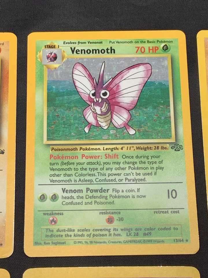 Vintage Holo Rare Pokemon Cards WOTC 1999 Base Set, Fossil, Jungle MP/HP Mewtwo - Image 3 of 4