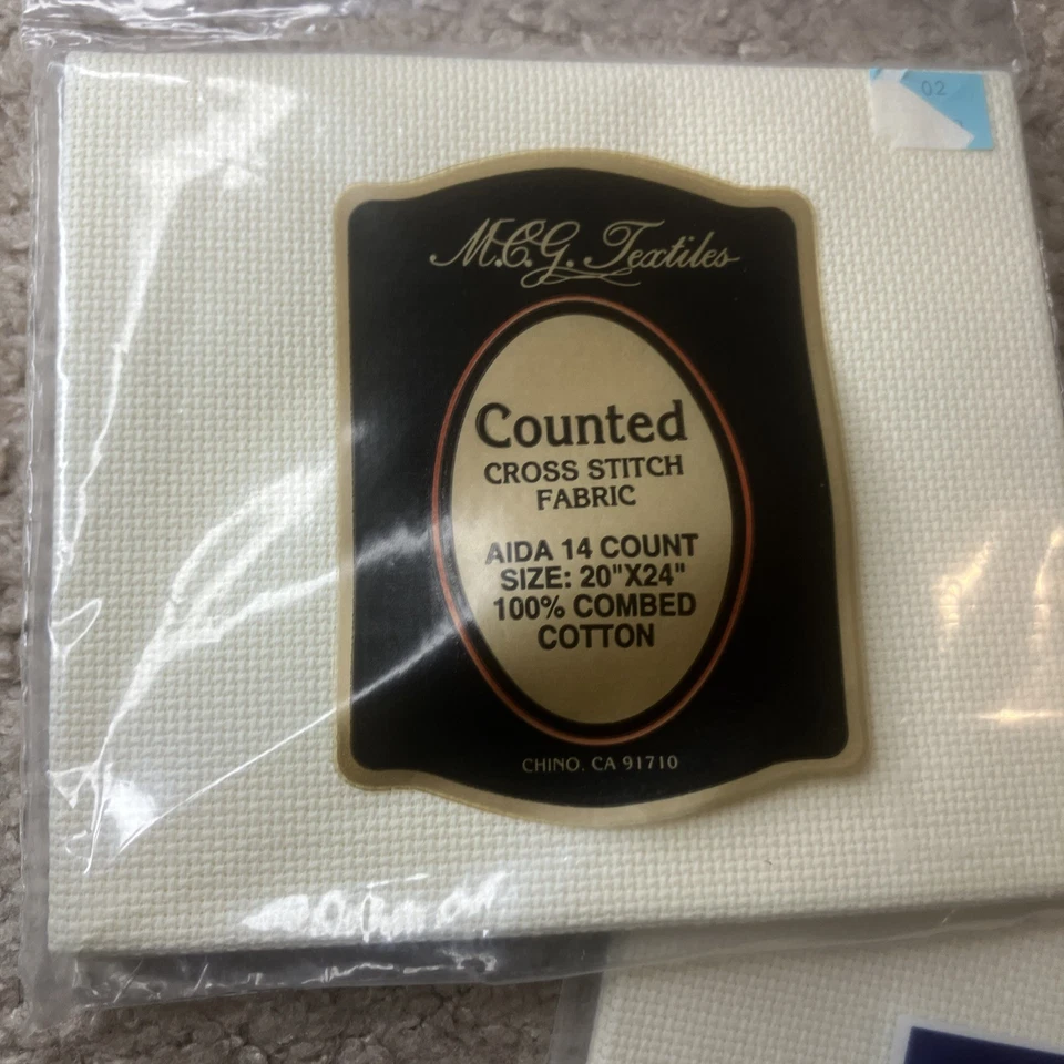 Lot Of 3 MCG Textiles 14 ct Ivory 20 x 24” Placemat Cross Stitch Fabric New - Image 2 of 4