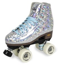 Sure-Grip Prism Plus Roller Skates Indoor Sliver, Size 8 8, SILVER