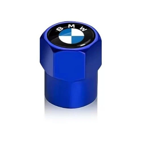 Compatible con BMW 4 piezas Juego de tapas de vástago de válvula de neumático de aluminio anodizado azul Foto 4 de 4
