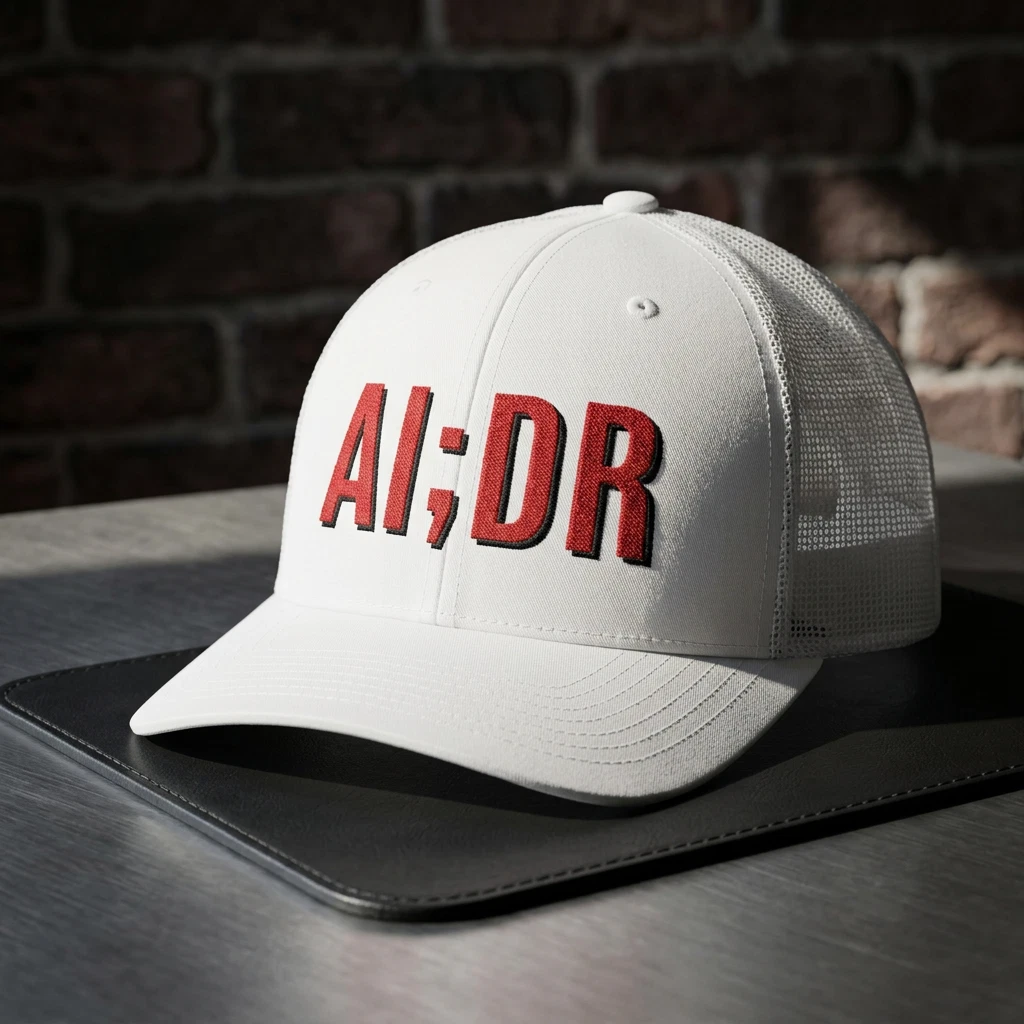 AI;DR anti AI Snapback Cap | Embroidered Trucker Hat | Corporate AI slop merch