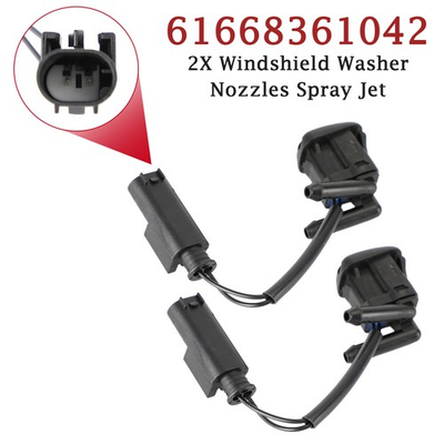 #ad 2X Windshield Wiper Nozzle Spray Jet Heated for BMW 5 Series E39 61668361042 F8 $107.62