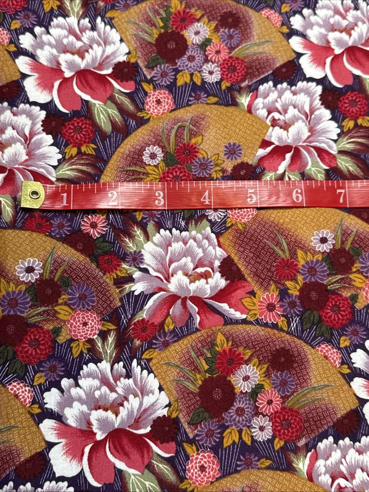 Cotton C0062 Fans Pattern Quilt Sew Fabric MICHAEL MILLER 5+ Yds - Image 4 of 4