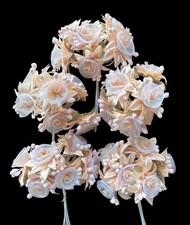 1.5" peach Organza Silk Flowers - Pack of 30 5 bunches