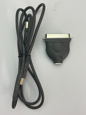 VINTAGE BELKIN USB TO PARALLEL ADAPTER PN F5U002 WITH USB CABLE