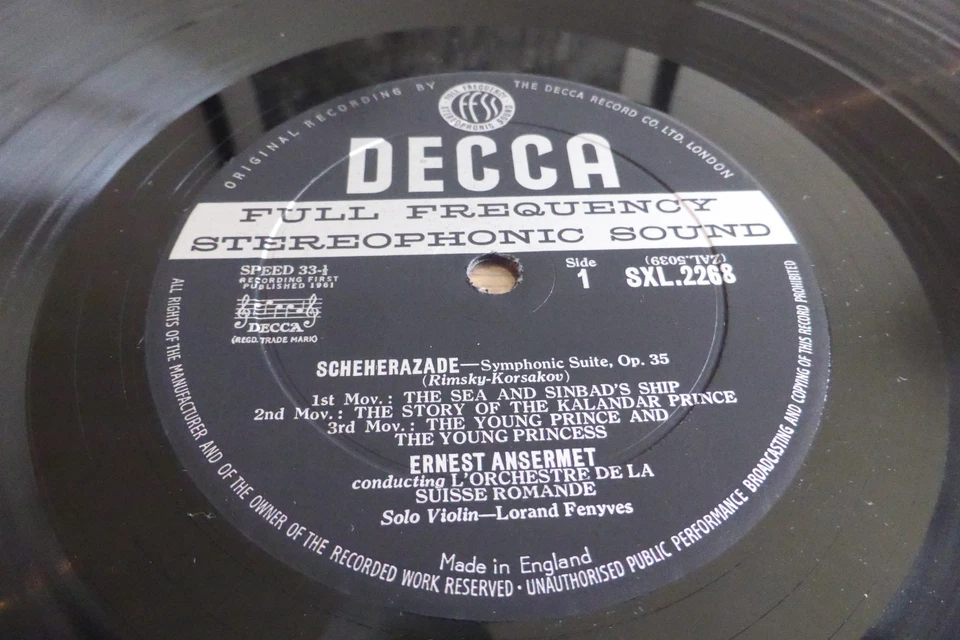 Rimsky Korsakov Scheherazade Ansermet UK Decca WBG ED1 Stereo SXL 2268 1D/1D LP - Image 2 of 4