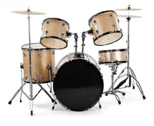 All Black Full Drum Set With Chair And Sticks. Unopened New