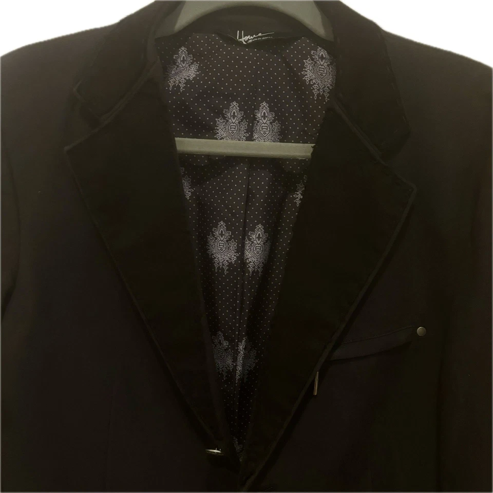 House of Howe Mens Black Jacket Blazer 38 Goth Punk Grunge Retro - Image 3 of 4