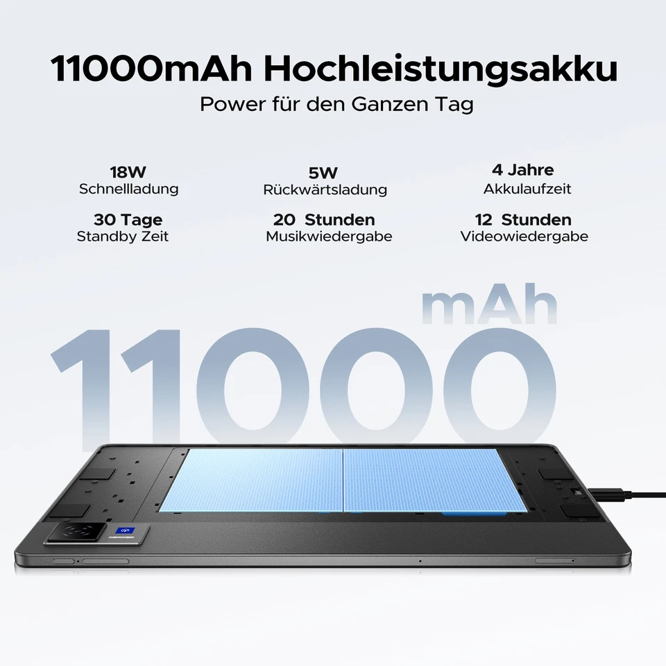 DOOGEE U11/U12/U13 Android 16 Tablet 18W Gaming Tablet 11000mAh 32GB+256GB 2025 - Bild 3 von 4