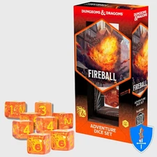 Fireball Adventure Dice - Set of 8 d6s - Sirius Dice D&D RPG