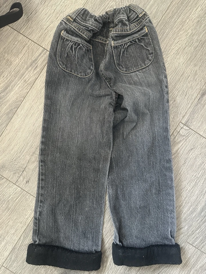 Vintage 2007 Gymboree Black Jeans With Fur Cuffs 3T - Image 3 of 3