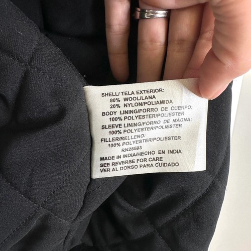 Members Only Black Label Insulated Wool Puffy Bomber Jacket Black Size M - Picture 7 of 9