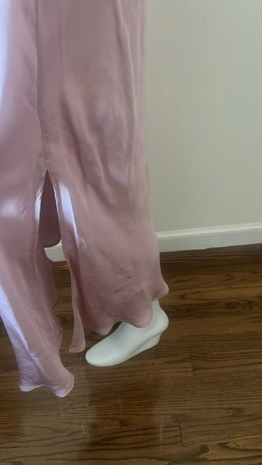 Young Fabulous & Broke  Felicity  Satin  Midi Skirt  Side Slit  Dusty Rose  S - Image 3 of 4