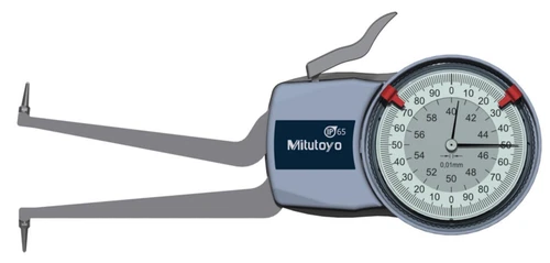 Mitutoyo 209-305 Dial Caliper, Stainless Steel, Pointed Jaw, White Face, 40-60mm