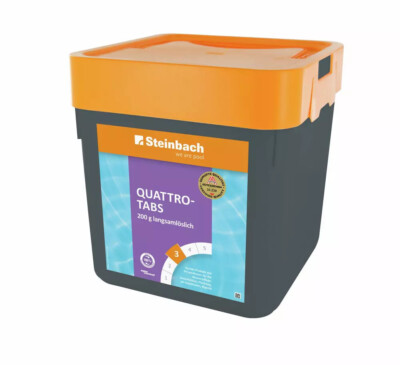 5 Kg Chlortabletten Steinbach Quattrotabs 200g langsamlöslich Chlor Tabs 4in1