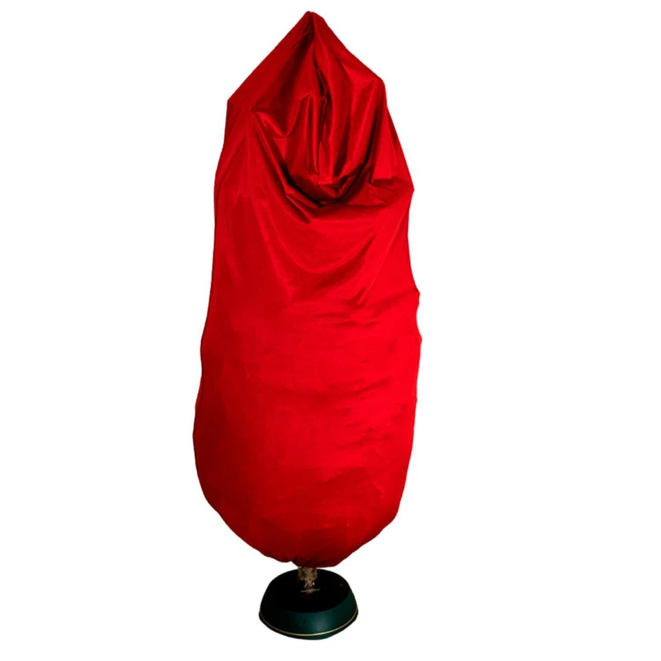 8FT Christmas Tree Skirt Sack No Mess Needle Cover Crushed Velvet Reusable - Image 2 of 4