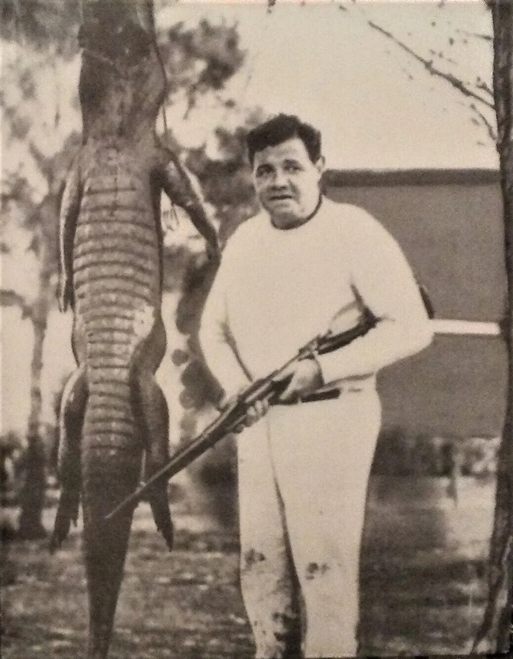 Babe Ruth W Gun & Alligator Yankees Hunting 8x10 PHOTO PRINT | eBay