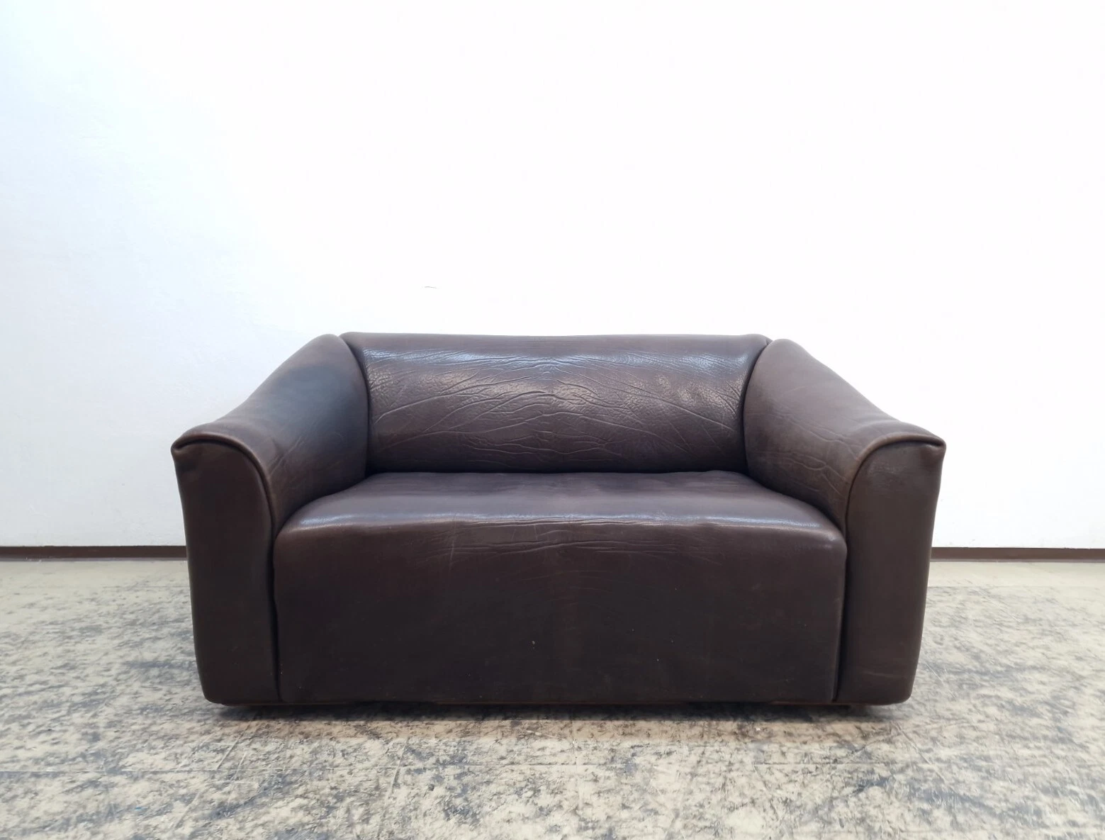 De Sede ds 47 2 seater designer sofa real leather sofa couch vintage function #0511