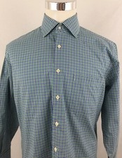 Peter Millar Nanoluxe Mens Check Shirt Easy Care Sz 16/Reg