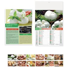 100 CALENDARI PRODOTTI TIPICI  PERSONALIZZATI STAMPAI A COLORI LOGO AZIENDA a co
