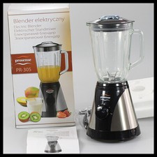 Frullatore Elettrico da Tavolo 1L Vetro Nero Argento 400w 220v - 2 Velocità - 1 Litro