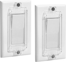 Bates- Magnetic Light Switch Guard, 2 Pack, Clear, Light Switch Cover Child Proo