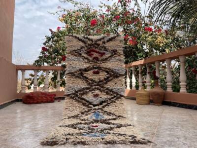 Vintage Moroccan handmade 2'1''x5'5'' Bohemian Berber Abstract Beige Runner