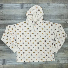 Disney Hoodie Womens Large Beige Lion King Simba Timon Lounge Sleepwear Casual