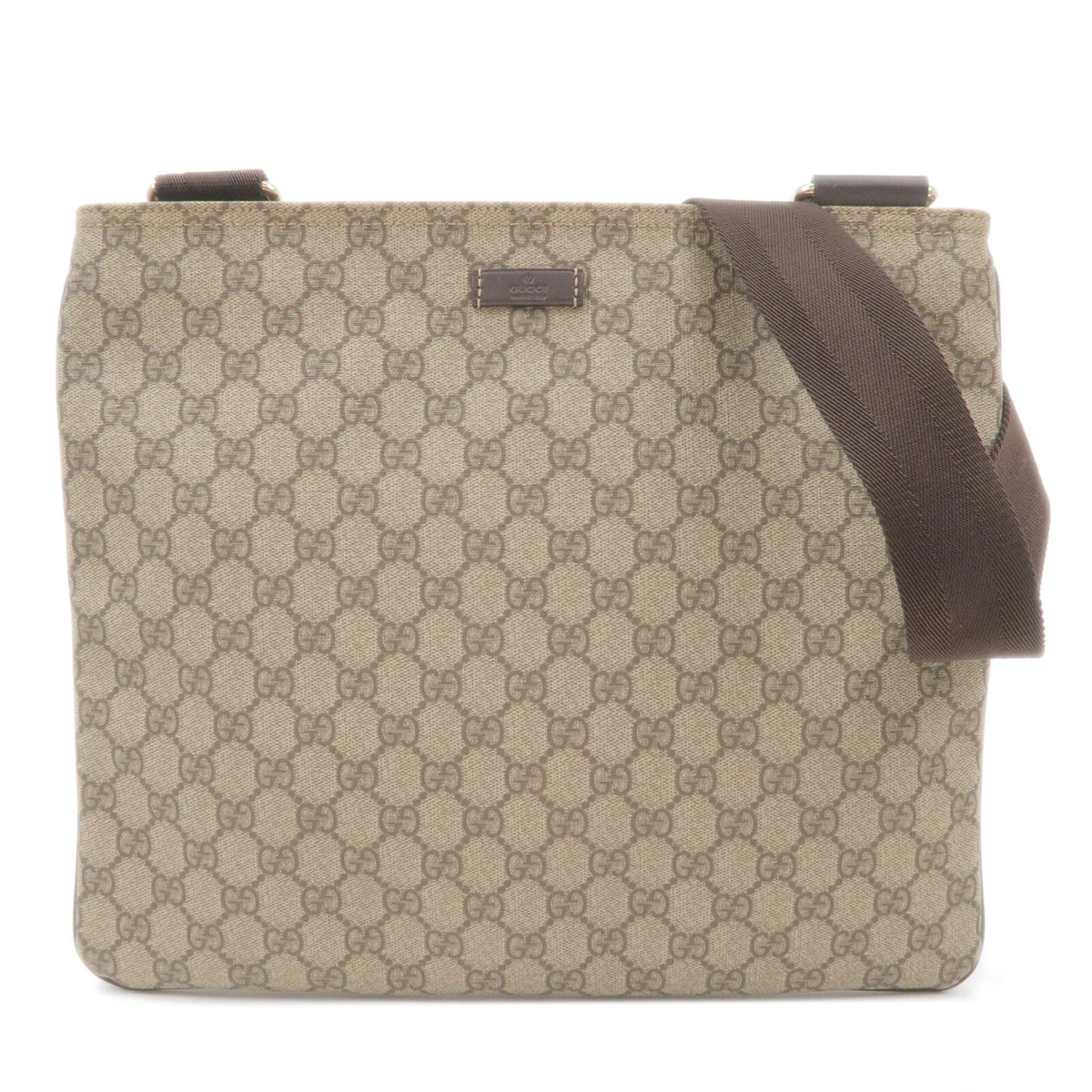 GUCCI GG Supreme Canvas Messenger Shoulder Bag Beige 201446