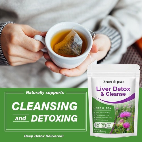 60 Tea Bags Natural Milk Thistle Liver Detox & Cleanse Herbal Tea for Metabolism - 第 3/7 張圖片
