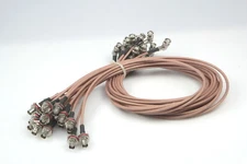 Lot of 18 BNC Female to BNC Male Right Angle RF Extension Coax Cable RG400 90cm