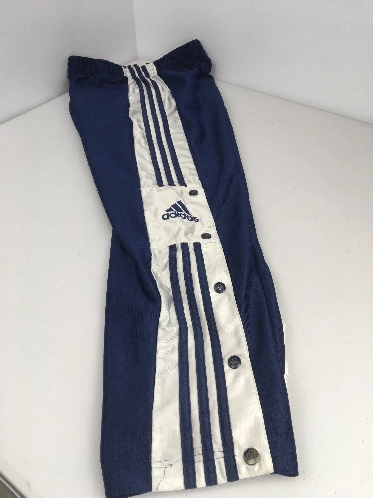 VTG 90s ADIDAS Snap Breakaway Track Pants Blue striped sz XS Embroidered  RARE