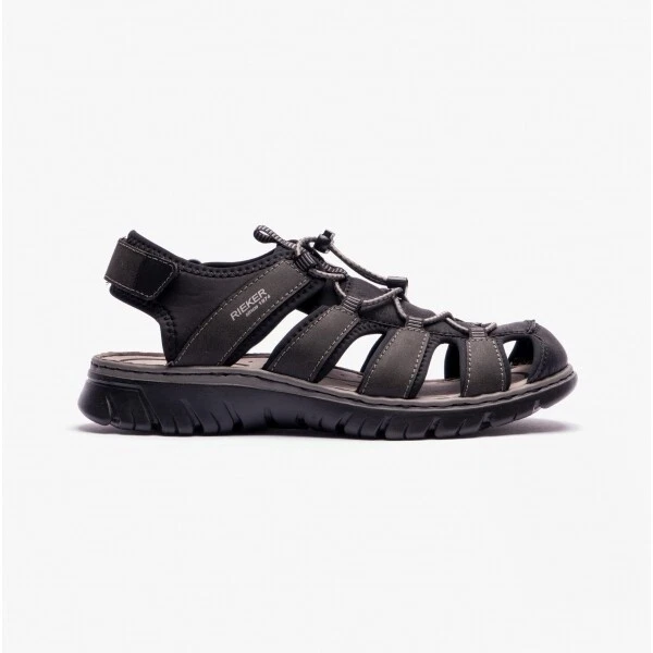 Mens wide leather sandals discount