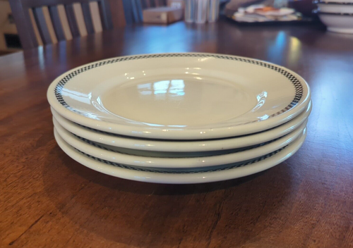 SCAMMELL'S Trenton China Restaurant Ware CHECKERS Pattern Dinner Plate ~ Set / 4 - Picture 8 of 8