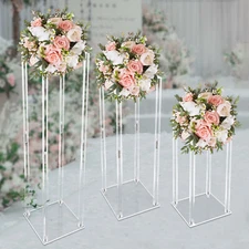 40/60/80cm 3Set Acrylic Flower Stand Centerpiece Tabletop Flower Stand Decor